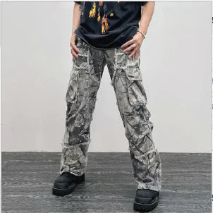 Camouflage Flared Cargo Pants